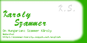 karoly szammer business card